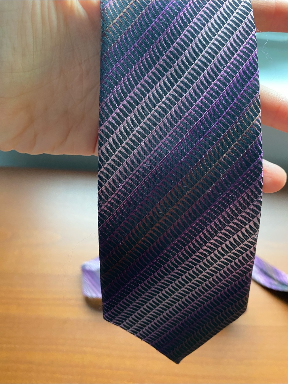 Men's Purple Patterned Silk Tie